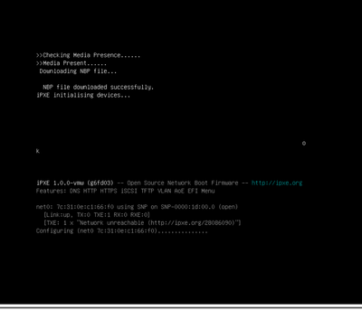 Enabling network in iPXE fails